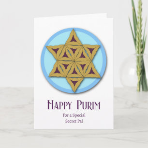 Purim for Secret Pal Hamantaschen Magen David Card