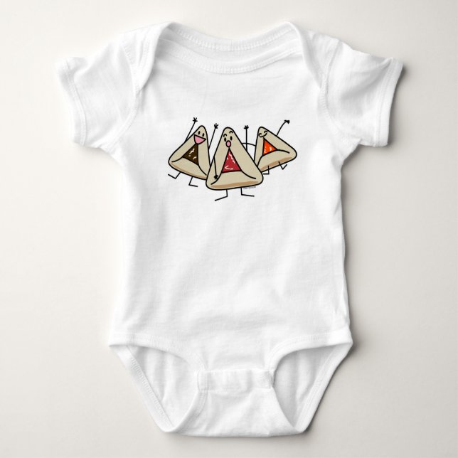 Purim hamantaschen pastry Sameach Oznei Haman Baby Bodysuit (Front)