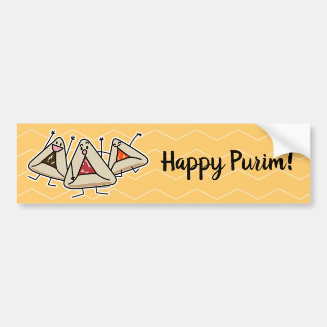 Purim hamantaschen pastry Sameach Oznei Haman Bumper Sticker (Front)