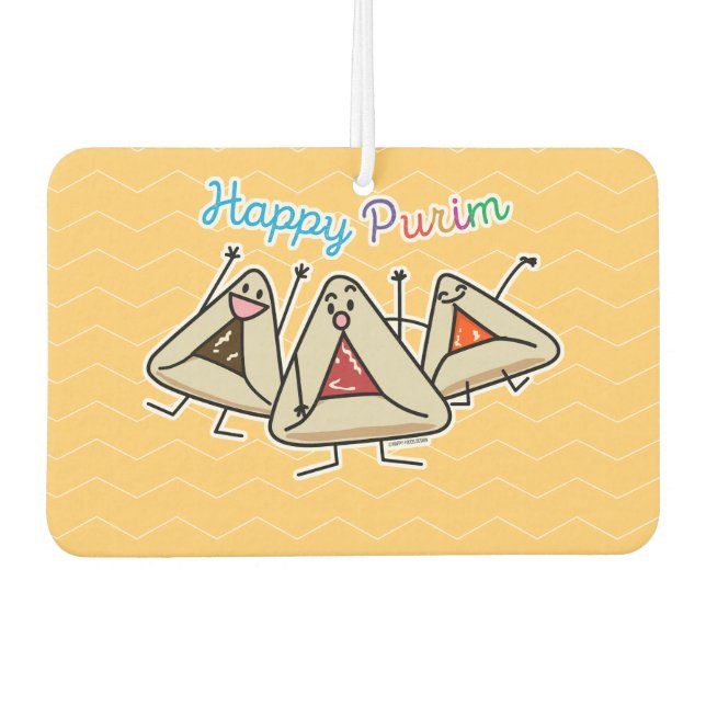 Purim hamantaschen pastry Sameach Oznei Haman Car Air Freshener (Front)