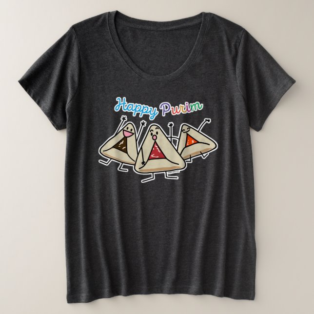 Purim hamantaschen pastry Sameach Oznei Haman Plus Size T-Shirt (Design Front)