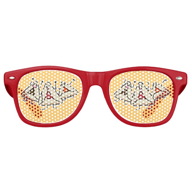 Purim hamantaschen pastry Sameach Oznei Haman Retro Sunglasses (Front)