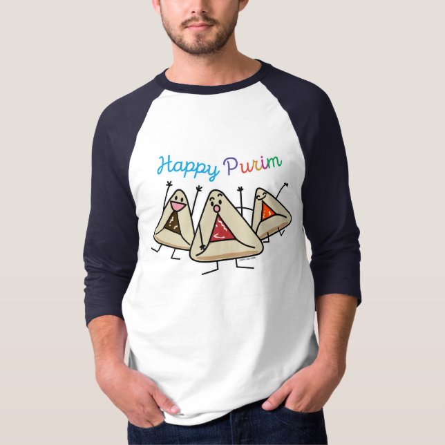 Purim hamantaschen pastry Sameach Oznei Haman T-Shirt (Front)