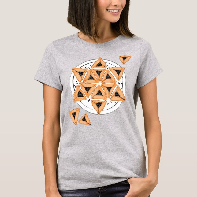 Purim Hamantash Hamantaschen Jewish Star T-Shirt (Front)