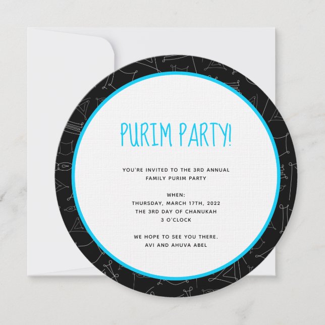 Purim Invitation (Front)