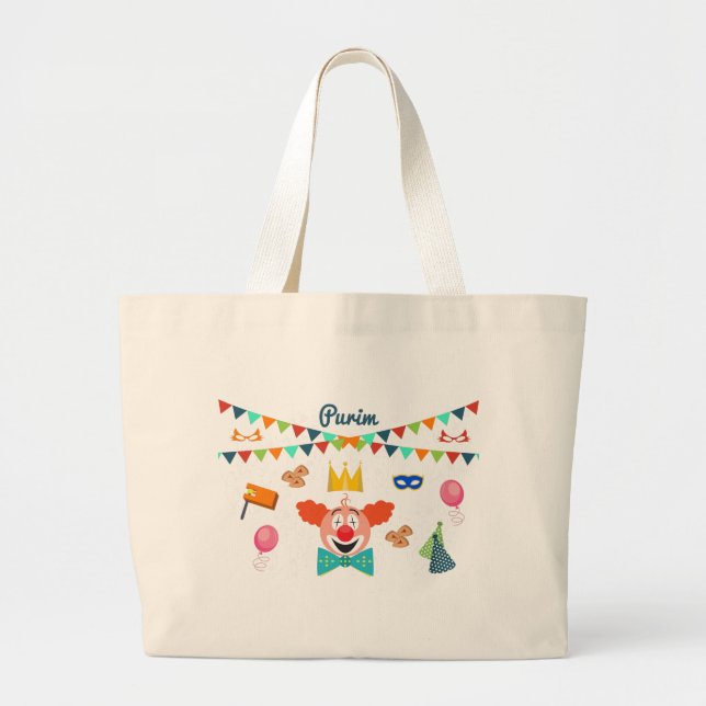 purim large tote bag (Front)