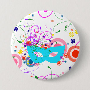 Purim Mask 7.5 Cm Round Badge