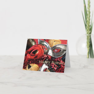 Purim Masks & Hamantashen Card