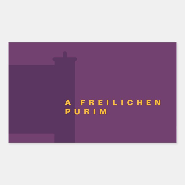 Purim Megillah Silhouette Mishloach Manot Rectangular Sticker (Front)