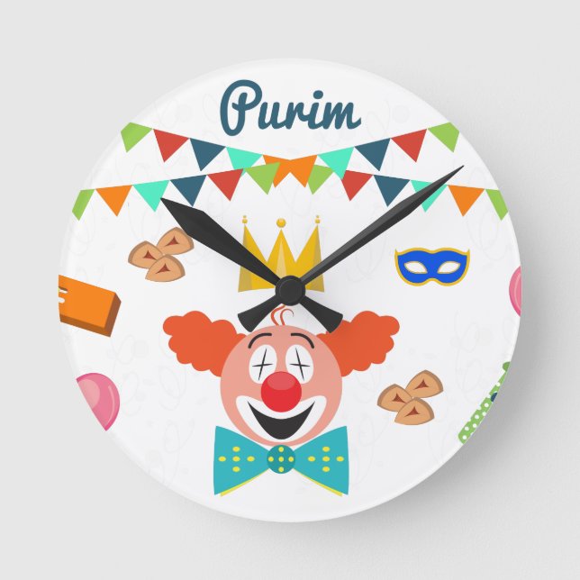 purim round clock (Front)