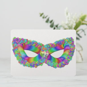 Purim Vashti's mask floral queen crown flat Holiday Card