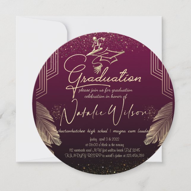 Purine Graduation Invitation (Front)