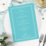 Purist Blue Elegant Wedding Menu<br><div class="desc">Purist Blue Elegant Wedding Menu</div>