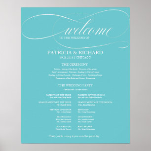 Purist Blue Wedding Ceremony Program Board Poster