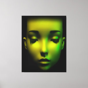 Purity and Perfection: Android Beauty Portrait Canvas Print