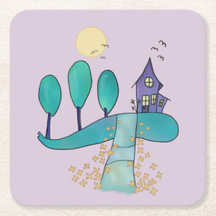 purla house square paper coaster