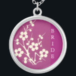 Purle Flower Bride Silver Plated Necklace<br><div class="desc">Fun design for the bride to wear during all the festivities around the wedding!</div>