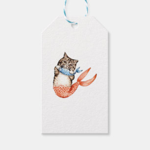 Purmaid Cat Mermaid Gift Tags