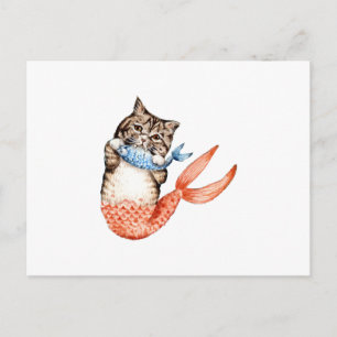 Purmaid Cat Mermaid Postcard