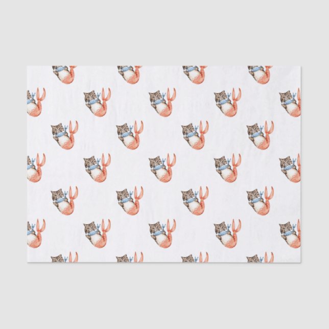 Purmaid Cat Mermaid Tissue Paper (Front)