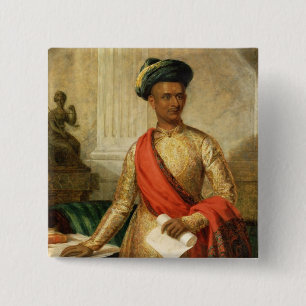 Purniya, Chief Minister of Mysore, c.1801 (oil on 15 Cm Square Badge