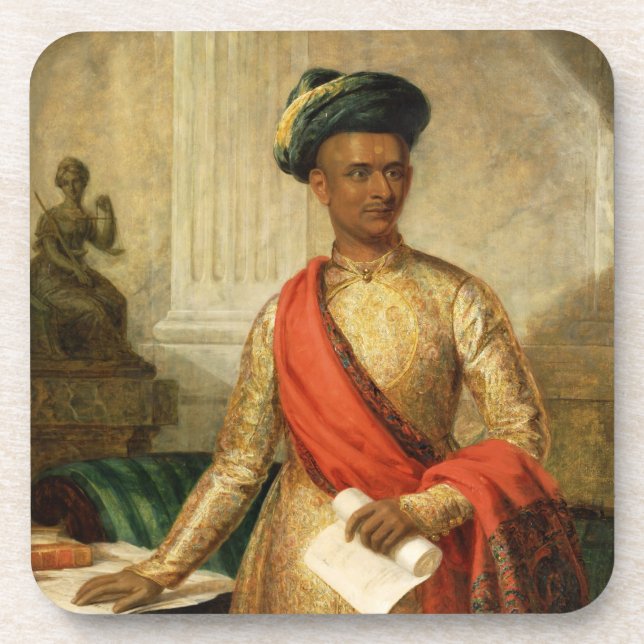 Purniya, Chief Minister of Mysore, c.1801 (oil on Coaster (Front)