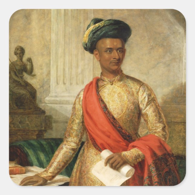 Purniya, Chief Minister of Mysore, c.1801 (oil on Square Sticker (Front)