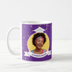 Purple 2025 Grad Photo Graduation Coffee Mug