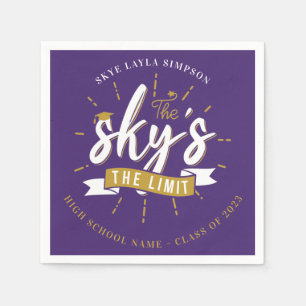 Purple 2025 Graduation Grad Party Paper Napkin
