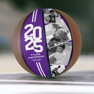 Purple 2025 Graduation Senior 4 Photo Basketball
