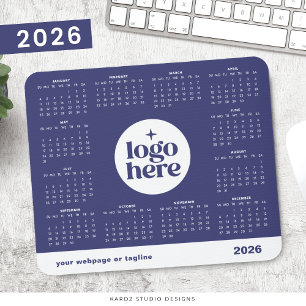 Purple 2026 Business Branded Full Year Calendar Mouse Pad