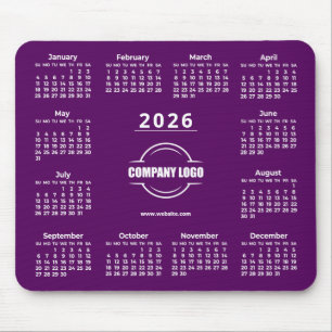 Purple 2026 Promotional Business Logo Mouse Pad