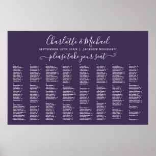 Purple 300 Names Wedding Seating Chart