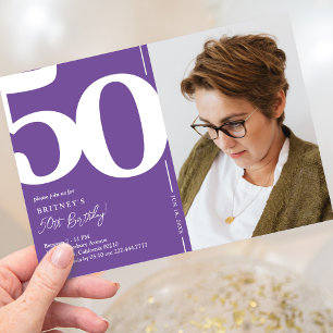 Purple 50th Birthday Party Invitation