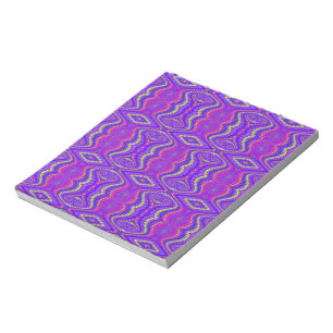 Purple 60's Retro Fractal Pattern Notepad