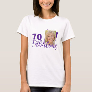 Purple 70 and Fabulous 70th Birthday Photo T-Shirt