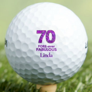 Purple 70th Birthday Coworker Gift - Fabulous 70 Golf Balls