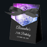 Purple 70th Birthday Party 70's Disco Ball Favour Box<br><div class="desc">Elevate your 70th birthday celebration with our Purple 70th Birthday Party 70's Disco Ball Favour Box. This favour box captures the essence of the disco era, making it the perfect choice for a disco-themed bash or any event where you want to infuse a touch of '70s magic. In a dazzling...</div>