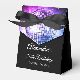 Purple 70th Birthday Party 70's Disco Ball Favour Box