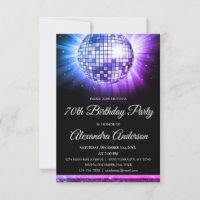 Purple 70th Birthday Party 70's Disco Ball