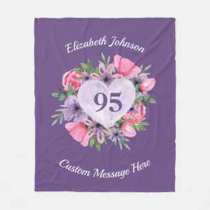 Purple 95th Birthday Blanket for Women