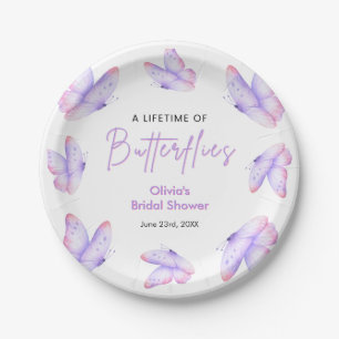 Purple A Lifetime of Butterflies Bridal Shower  Paper Plate