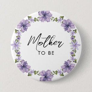 Purple A Little Wildflower Mother to be 7.5 Cm Round Badge