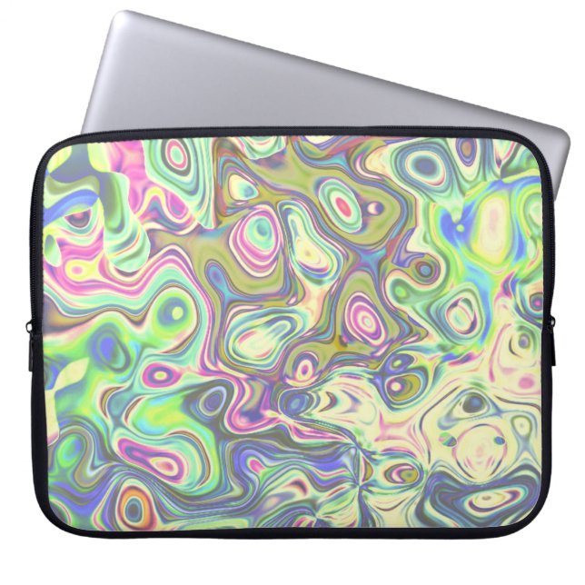 Purple Abstract Amoeba Art Laptop Sleeve (Front)