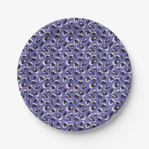 Purple Abstract Animal Print Paper Plate