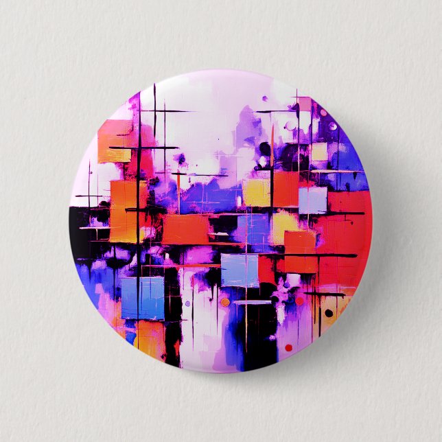 Purple Abstract Art 108 6 Cm Round Badge (Front)