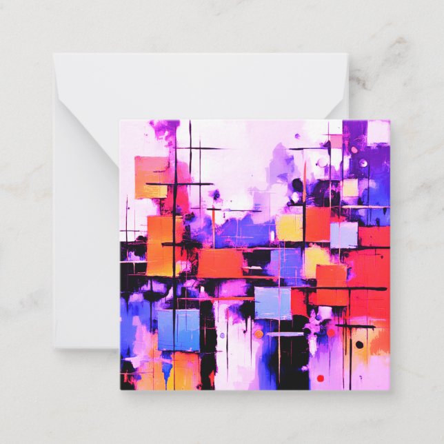Purple Abstract Art 108 Card (Front)
