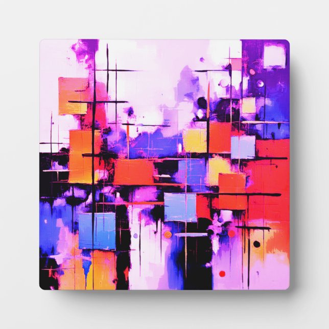 Purple Abstract Art 108 Plaque (Front)