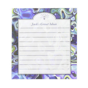 Purple Abstract Art Custom Shopping or Idea List Notepad