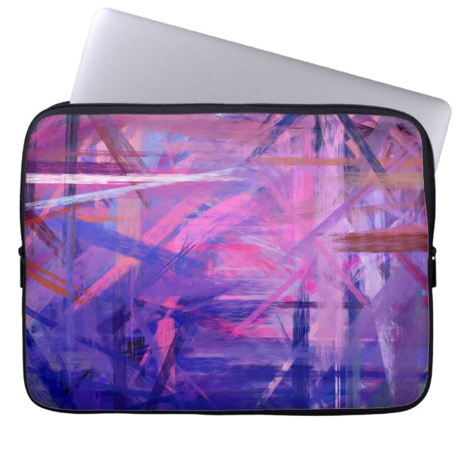 Purple Abstract Art Painting 3 Laptop Sleeve (Front)